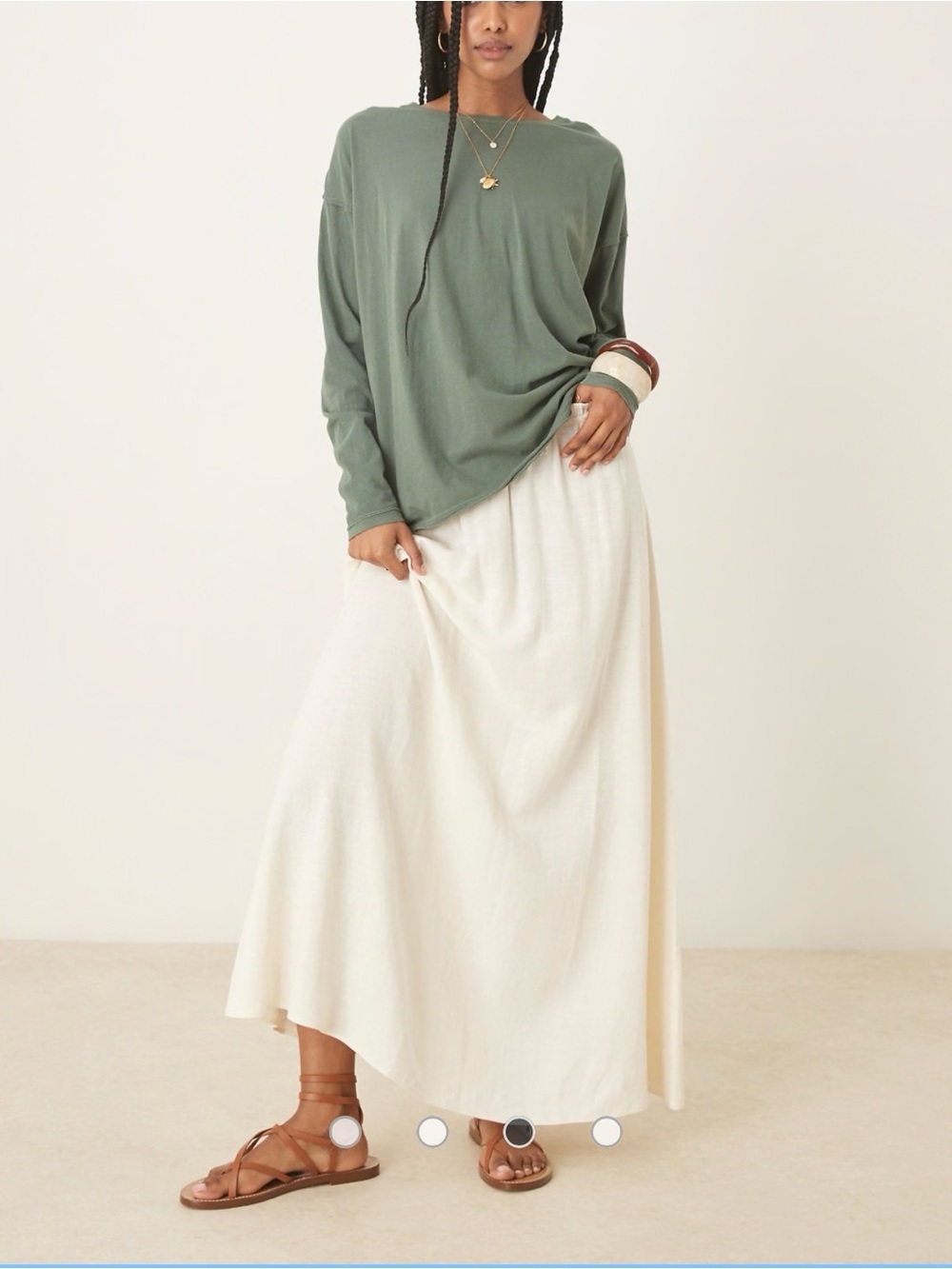 NWT We The Free from Free People Nina Long-Sleeve Tee in Topiary / Green Size M - Picture 3 of 9